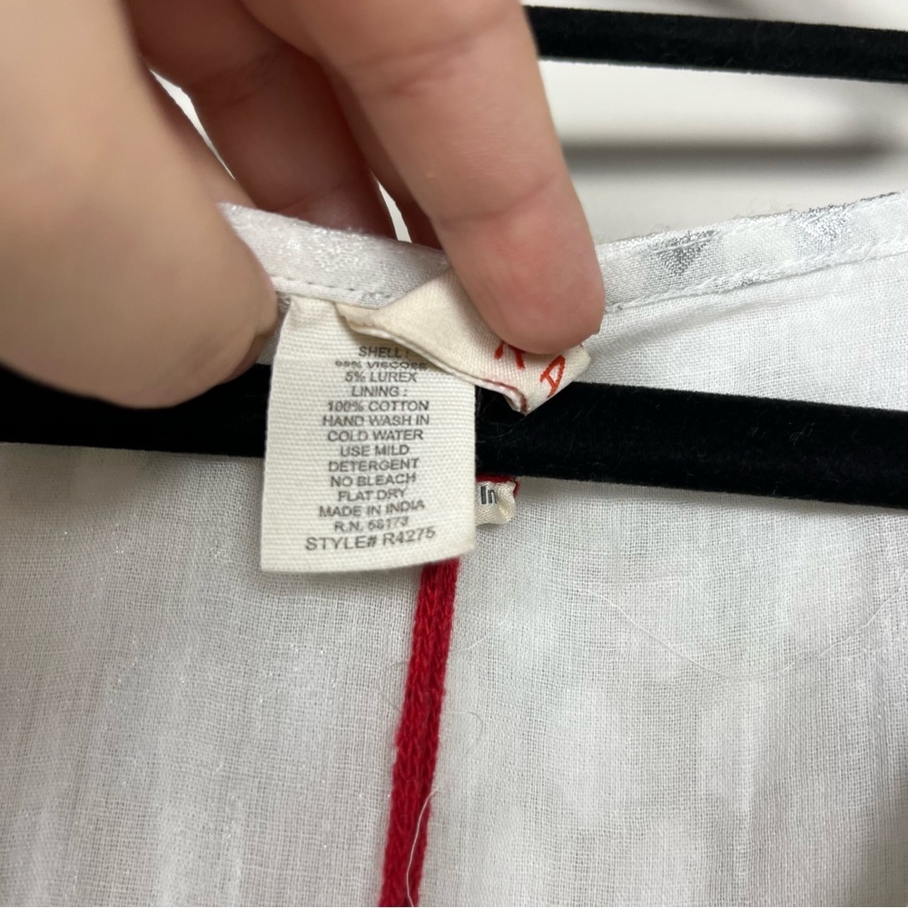 NWT ANTHROPOLOGIE RAGA WHISKED AWAY SURPLICE DRESS IN SILVER WHITE SIZE SMALL - Picture 15 of 15